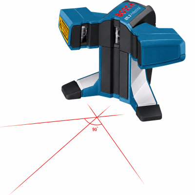 Laser de medição Bosch GTL 3 Professional azul e preto com linhas laser vermelhas