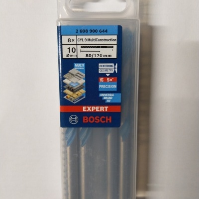 Conjunto de 8 brocas Bosch Cyl-9 Multiconstruction em caixa plástica transparente