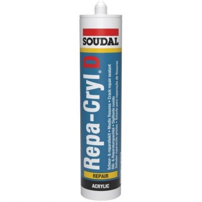 Cartucho de selante acrílico Repa-Cryl.D da marca SOUDAL