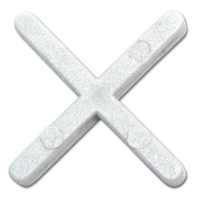 Separador de azulejos plástico branco em forma de cruz