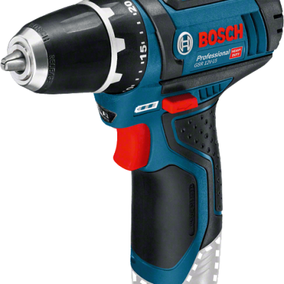 Parafusadeira elétrica azul escuro e preta da Bosch Professional com detalhes vermelhos