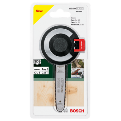 Medidor de profundidade Bosch em embalagem plástica com mostrador preto e peça metálica prateada