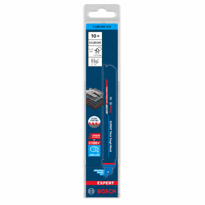 Lâminas de serra tico-tico Bosch Expert em embalagem azul e branca.