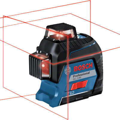 Laser de nivelamento BOSCH Professional GLL 3-80 com linhas de laser vermelhas
