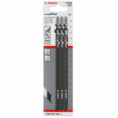 Kit de três lâminas de serra para madeira Bosch T744D HCS