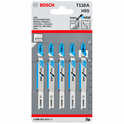 Conjunto lâminas de serra T118A HSS BOSCH para metal