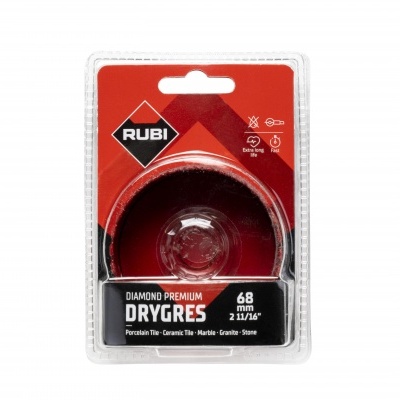 Disco de corte RUBI DIAMOND PREMIUM DRYGRES 68 mm em embalagem