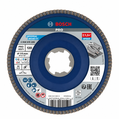 disco de esmeril azul e cinzento Bosch PRO X571 para inox