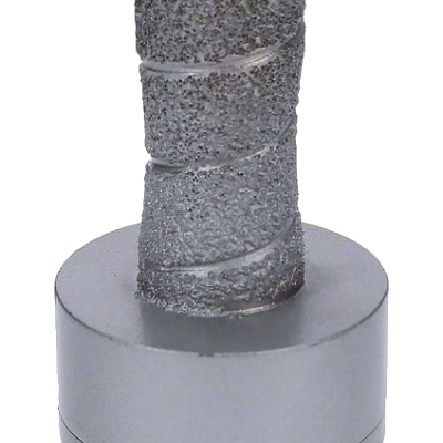 Peça metálica cilíndrica prateada com topo rugoso