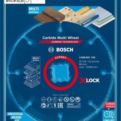 disco de serra azul Bosch Carbide Multi Wheel na embalagem