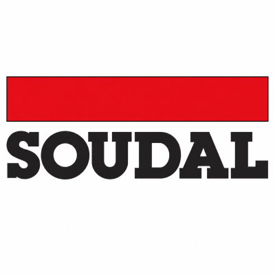 Logótipo SOUDAL com barra vermelha e texto preto