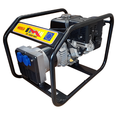 Gerador portátil ROSA CF 4000 MBN com estrutura preta e tomadas azuis