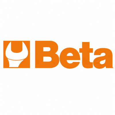 Logotipo da marca Beta em laranja com símbolo de chave inglesa