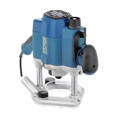 Fresadora Bosch Professional azul mostrada de vários ângulos
