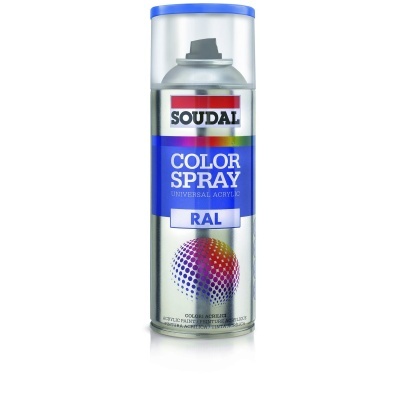 Spray de tinta acrílica universal SOUDAL com tampa azul
