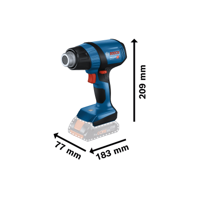 Ferramenta de calor Bosch Professional GHG 18V-60 azul e preta com gatilho vermelho