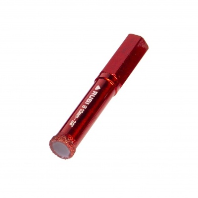 Ferramenta metálica vermelha com texto branco sobre fundo branco