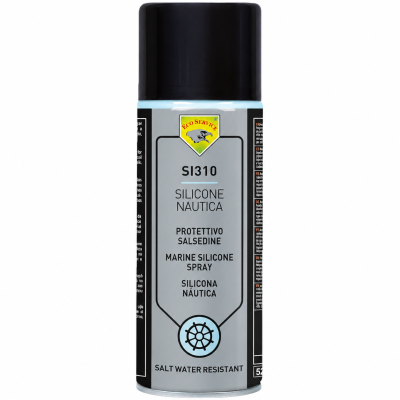Frasco spray de silicone náutico Eco Service com tampa preta e rótulo cinza