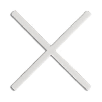 Separador plástico branco em forma de cruz para azulejos