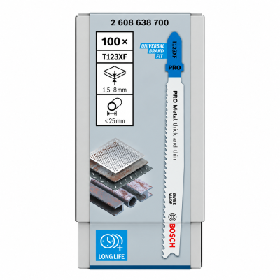 Embala de lâminas de serra Bosch T123XF PRO em metal