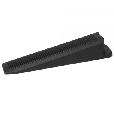 Calço de roda preto com textura canelada