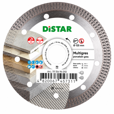 Disco de corte Distar Multigres para porcelana gres com aro texturizado