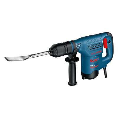 Martelo demolidor elétrico BOSCH azul com cabo preto e detalhes vermelhos