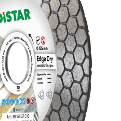 Roda de corte DISSTAR Edge Dry para cerâmica de 125 mm com estrutura hexagonal