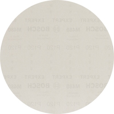 Folha de lixa redonda bege com texto BOSCH EXPERT P120