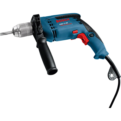 Furadeira elétrica Bosch azul e preto com punho e cabo