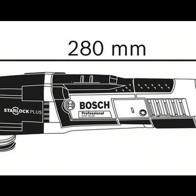 Ferramenta elétrica Bosch Starlock Plus preta e cinza com medidas 280 mm comprimento, 75 mm altura