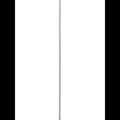 Vara metálica longa e fina com textura espiralada e extremidades distintas, uma azul e outra metálica.