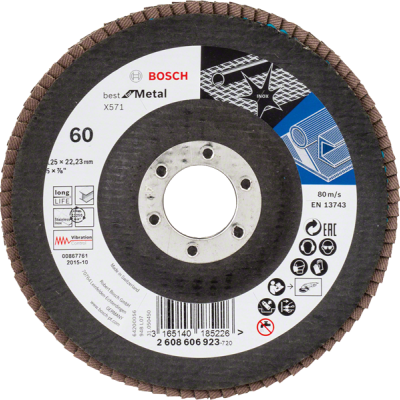Disco de lixa Bosch best For Metal X571 granulação 60 para metal