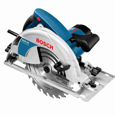 Serra circular Bosch GKS 85 Professional com lâmina metálica e empunhadura azul e preta