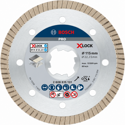Disco de corte Bosch PRO XLock prateado com borda dourada