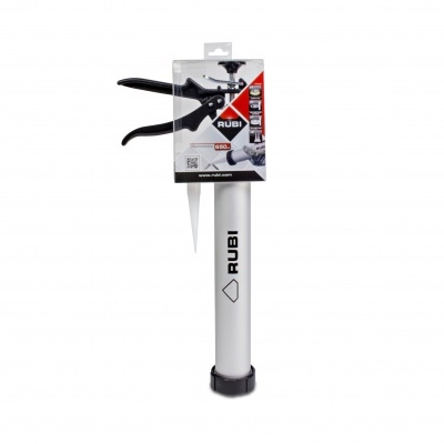 Cartucho de aplicação de silicone RUBI com alça preta e corpo branco