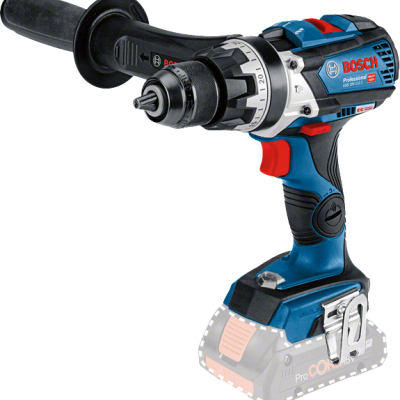 Parafusadora a bateria Bosch Professional azul e preta com punho lateral