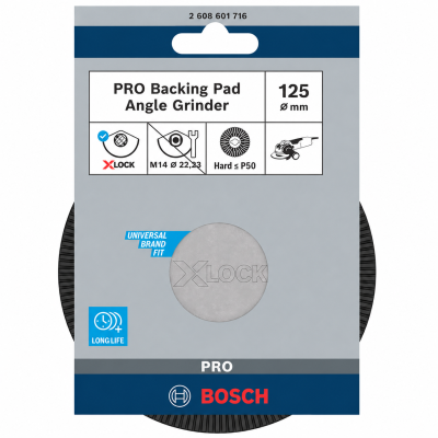 Embalagem com placa de apoio para rebarbadora Bosch PRO Backing Pad 125 mm