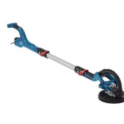 Lixadora elétrica extensível azul vista de vários ângulos