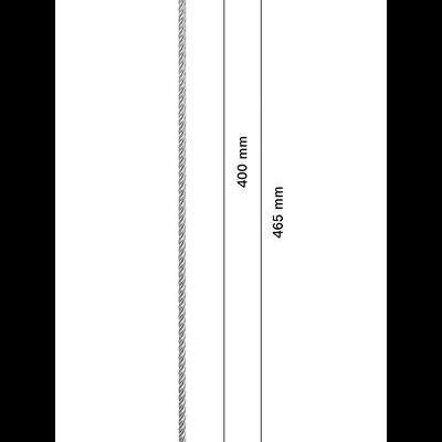 Barra metálica longa com diâmetro 6 mm e comprimento 465 mm com marcações de medidas.
