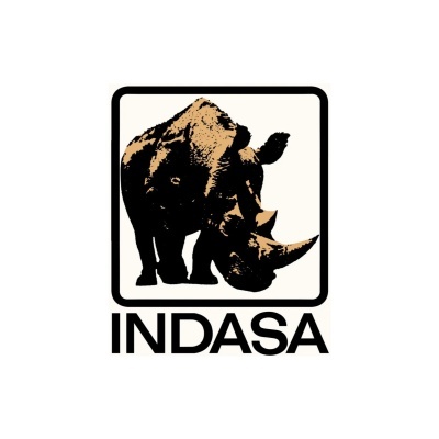 Logotipo com rinoceronte e texto INDASA