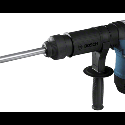 Martelo demolidor BOSCH azul e preto com empunhadura extra e feixe metálico prateado