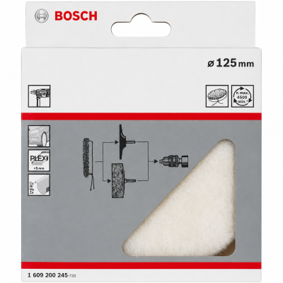 Pacote Bosch com acessório para lixadeira 125 mm branco felpudo
