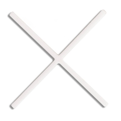 Suporte branco em forma de cruz para azulejos