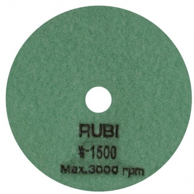 Disco abrasivo verde com texto RUBI *1500 Max.3000 rpm