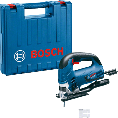 Serra de recortes elétrica Bosch com caixa de transporte azul