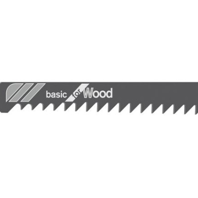 Lâmina de serra tico-tico Bosch T111C para madeira cinza metálica com dentes afiados.