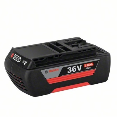 Bateria recarregável Bosch 36V 2.0AH Li-Ion preta com detalhes vermelhos