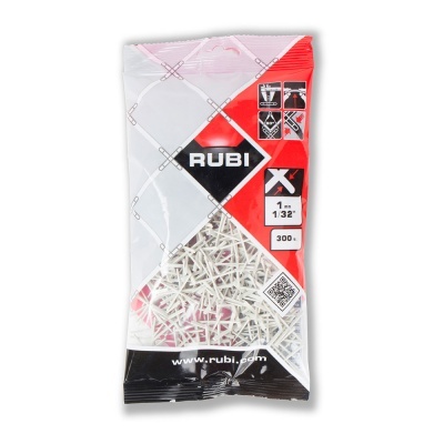 Embalagem de espaçadores de azulejos branco RUBI 1 mm 1/32 com 300 unidades