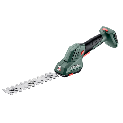 Aparelho elétrico para jardinagem Metabo com lâminas dentadas e punho ergonómico